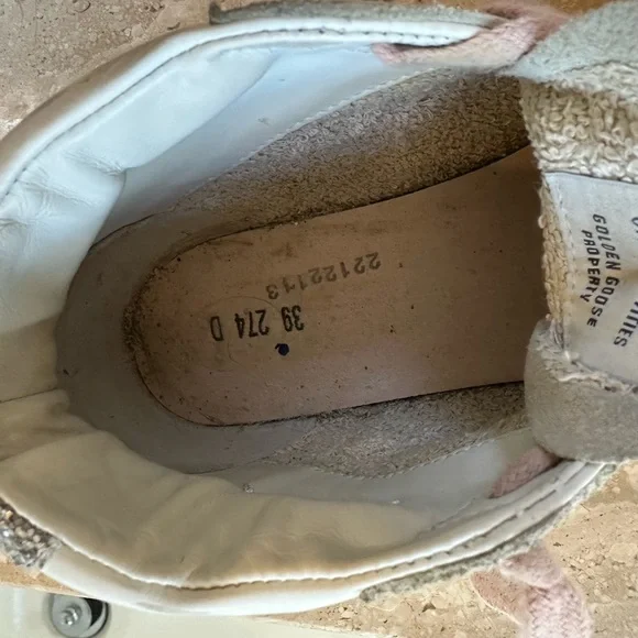 Golden Goose High-Top Sneakers - Gray and Pink with Leopard Detail - Picture 10 of 12